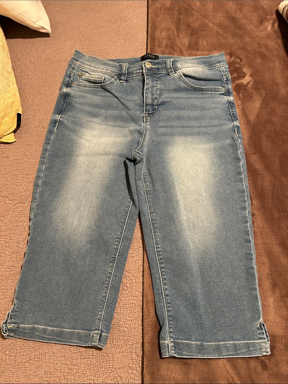 Women’s Light Blue Ankle Jeans Cropped Capris